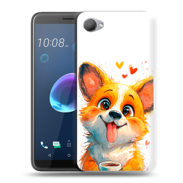 Силиконовый чехол на HTC Desire 12 с принтом корги Силиконовый чехол на HTC Desire 12 с принтом корги