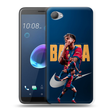 Силиконовый чехол на HTC Desire 12 с принтом Барселона Barca Yamal 
