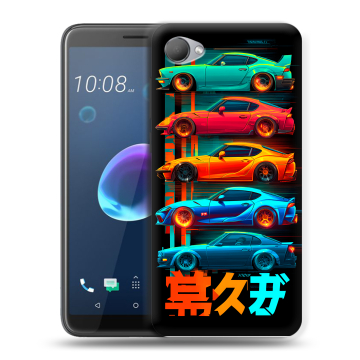 Силиконовый чехол на HTC Desire 12 с принтом машины тачки