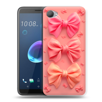Силиконовый чехол на HTC Desire 12 с принтом Розовые бантики Силиконовый чехол на HTC Desire 12 с принтом Розовые бантики