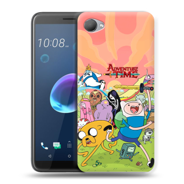 Силиконовый чехол на HTC Desire 12 с принтом Adventure time Время приключений