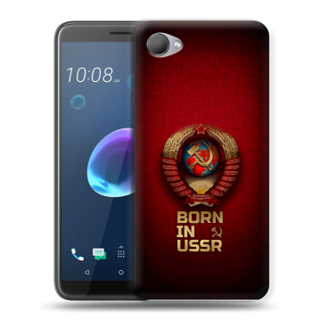 Силиконовый чехол на HTC Desire 12 с принтом Флаг Герб СССР