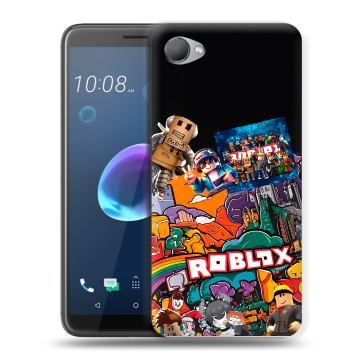 Силиконовый чехол на HTC Desire 12 с принтом Roblox Роблокс