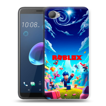 Силиконовый чехол на HTC Desire 12 с принтом Roblox Роблокс
