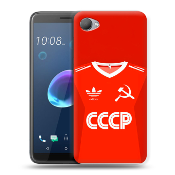 Силиконовый чехол на HTC Desire 12 с принтом Флаг Герб СССР
