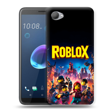 Силиконовый чехол на HTC Desire 12 с принтом Roblox Роблокс