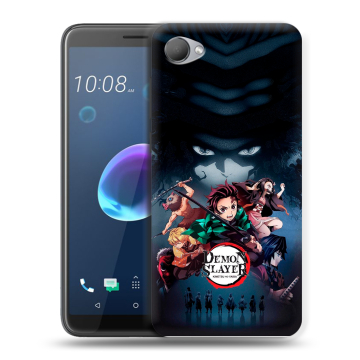 Силиконовый чехол на HTC Desire 12 с принтом Demon Slayer Клинок рассекающий демонов