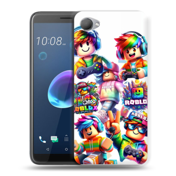 Силиконовый чехол на HTC Desire 12 с принтом Roblox Роблокс
