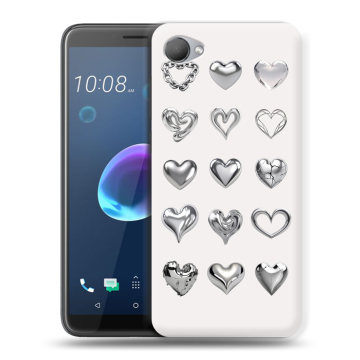 Силиконовый чехол на HTC Desire 12 с принтом Y2K сердечки Силиконовый чехол на HTC Desire 12 с принтом Y2K сердечки