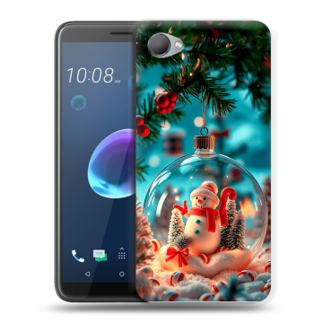 Силиконовый чехол на HTC Desire 12 с принтом Новый год