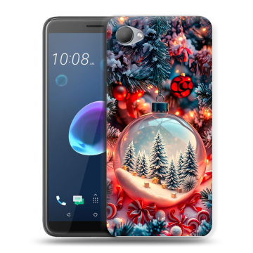 Силиконовый чехол на HTC Desire 12 с принтом Новый год