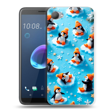 Силиконовый чехол на HTC Desire 12 с принтом Новый год