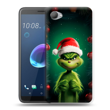 Силиконовый чехол на HTC Desire 12 с принтом Гринч Новый год Рождество