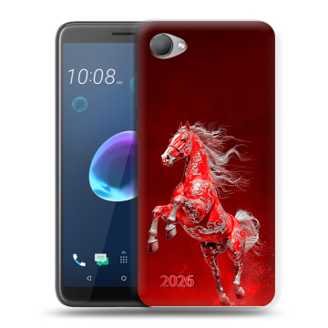 Силиконовый чехол на HTC Desire 12 с принтом Новый год