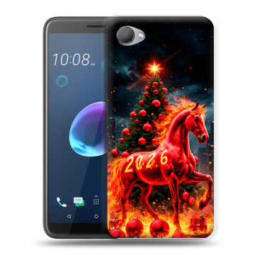 Силиконовый чехол на HTC Desire 12 с принтом Новый год