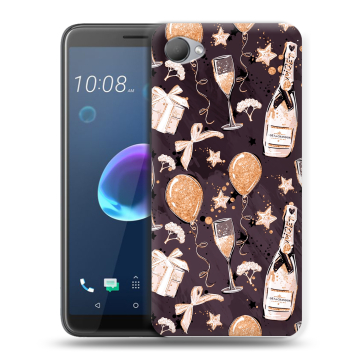 Силиконовый чехол на HTC Desire 12 с принтом Новый год