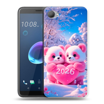 Силиконовый чехол на HTC Desire 12 с принтом Новый год