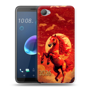 Силиконовый чехол на HTC Desire 12 с принтом Новый год
