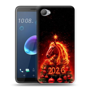 Силиконовый чехол на HTC Desire 12 с принтом Новый год