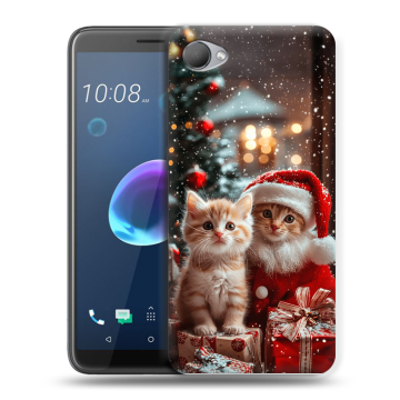 Силиконовый чехол на HTC Desire 12 с принтом Новый год