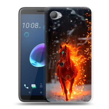 Силиконовый чехол на HTC Desire 12 с принтом Новый год