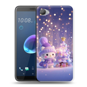 Силиконовый чехол на HTC Desire 12 с принтом Новый год