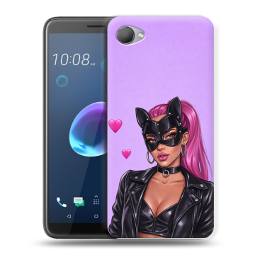 Силиконовый чехол на HTC Desire 12 с принтом женский