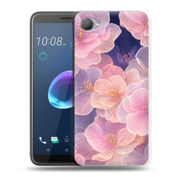 Силиконовый чехол на HTC Desire 12 с принтом женский