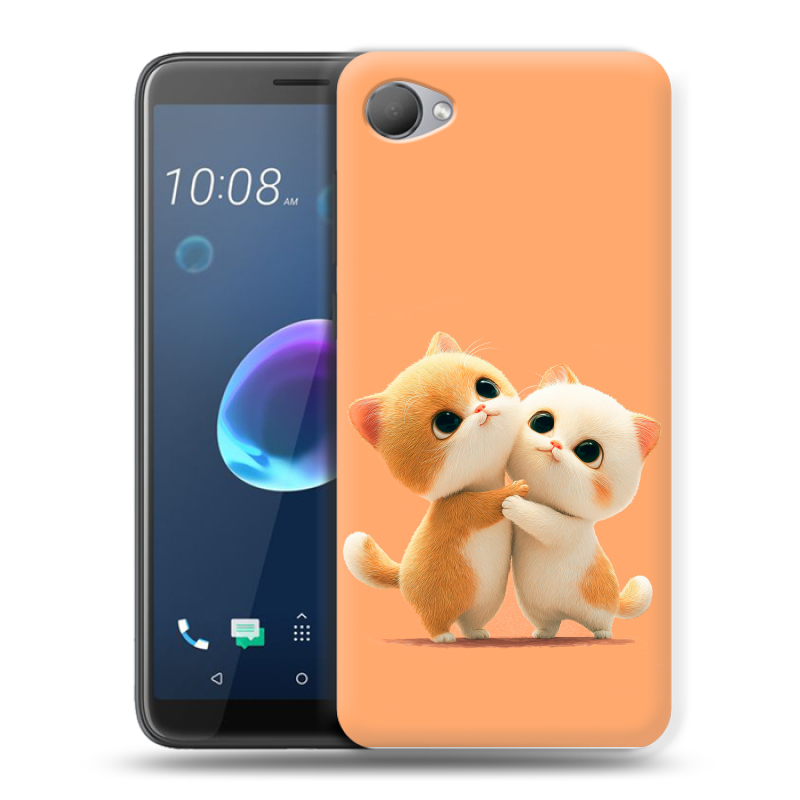 Силиконовый чехол на HTC Desire 12 с принтом Милые котики Силиконовый чехол на HTC Desire 12 с принтом Милые котики