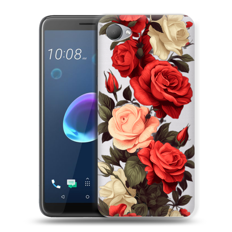 Пластиковый чехол на HTC Desire 12 с принтом Розы Пластиковый чехол на HTC Desire 12 с принтом Розы