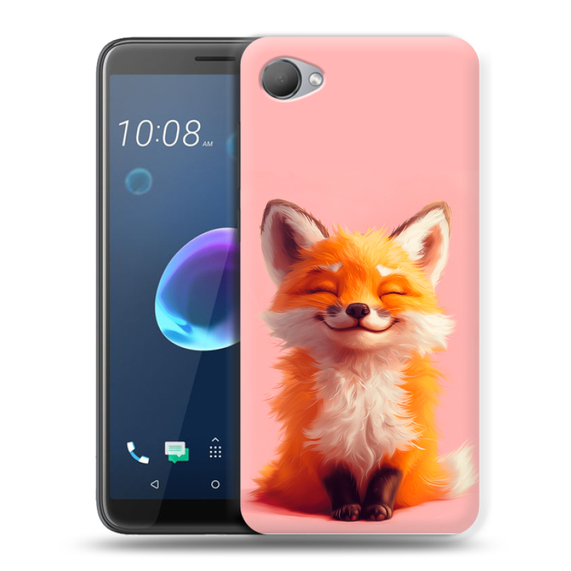 Силиконовый чехол на HTC Desire 12 с принтом милая лиса Силиконовый чехол на HTC Desire 12 с принтом милая лиса