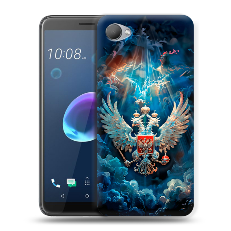 Силиконовый чехол на HTC Desire 12 с принтом Герб флаг России Силиконовый чехол на HTC Desire 12 с принтом Герб флаг России
