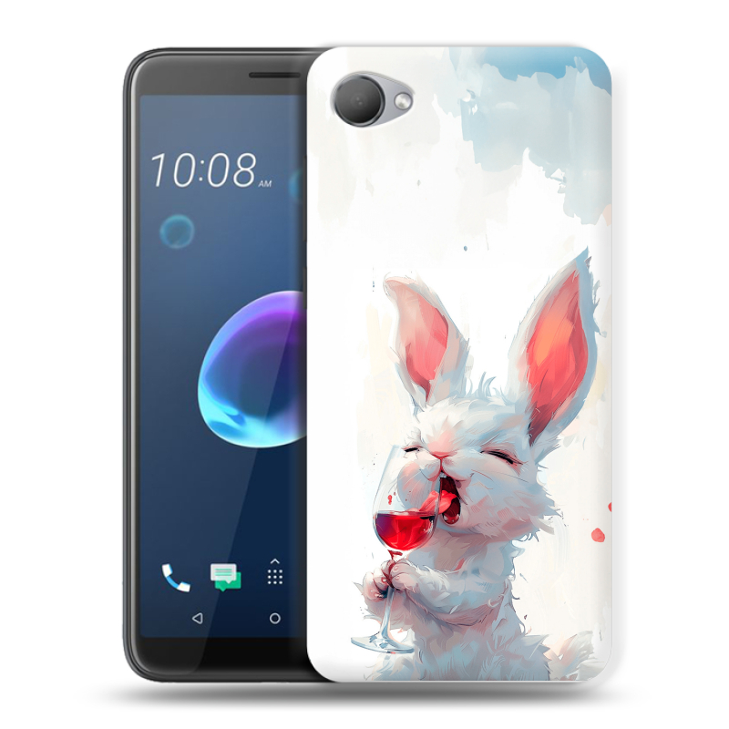 Пластиковый чехол на HTC Desire 12 с принтом кролик зайчик Пластиковый чехол на HTC Desire 12 с принтом кролик зайчик