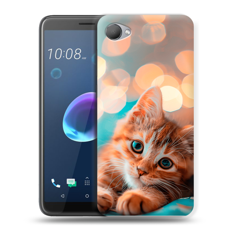 Силиконовый чехол на HTC Desire 12 с принтом котик Силиконовый чехол на HTC Desire 12 с принтом котик