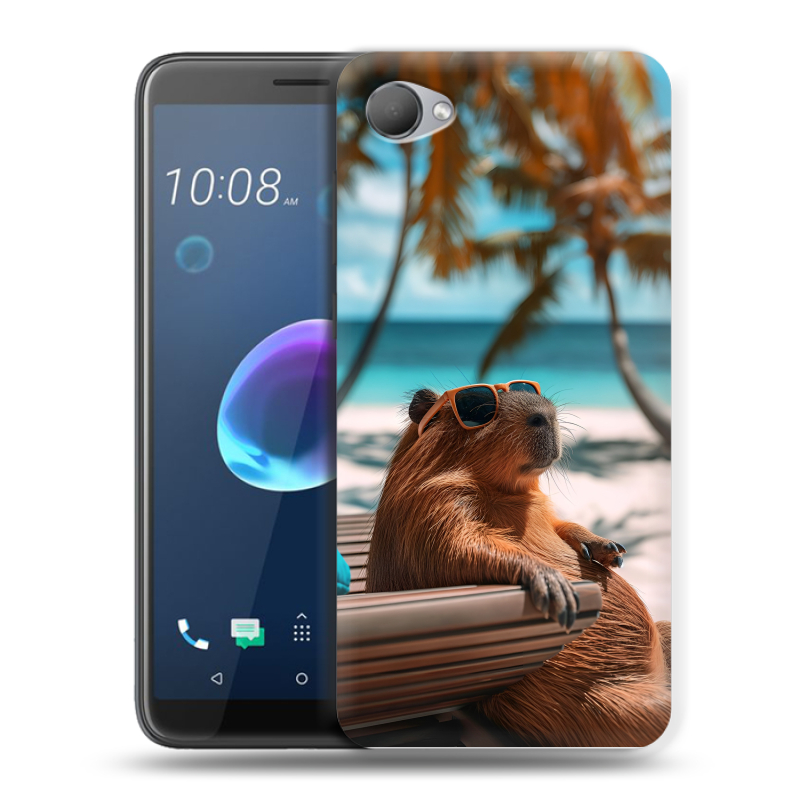 Силиконовый чехол на HTC Desire 12 с принтом Капибара Силиконовый чехол на HTC Desire 12 с принтом Капибара