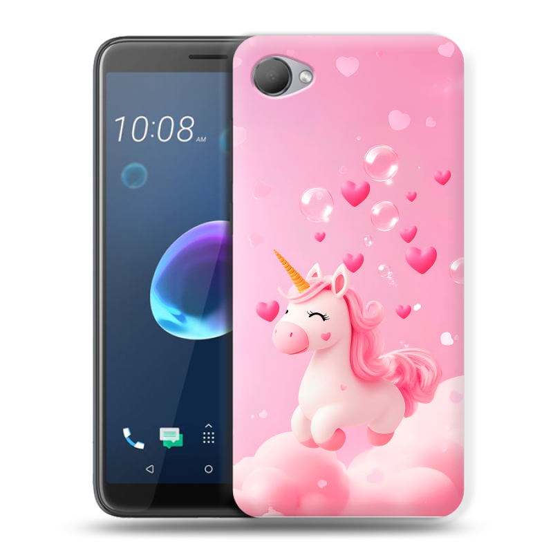 Пластиковый чехол на HTC Desire 12 с принтом Единорог Пластиковый чехол на HTC Desire 12 с принтом Единорог