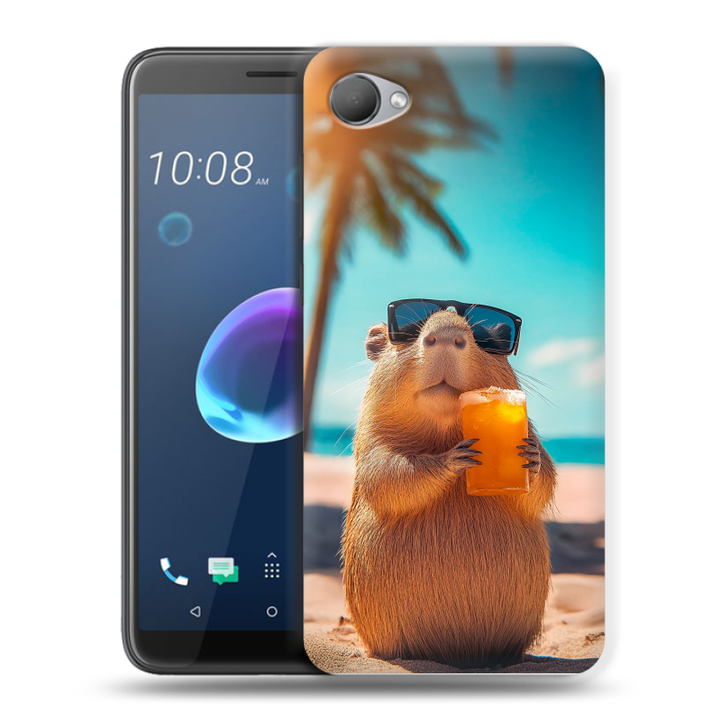 Силиконовый чехол на HTC Desire 12 с принтом Капибара Силиконовый чехол на HTC Desire 12 с принтом Капибара