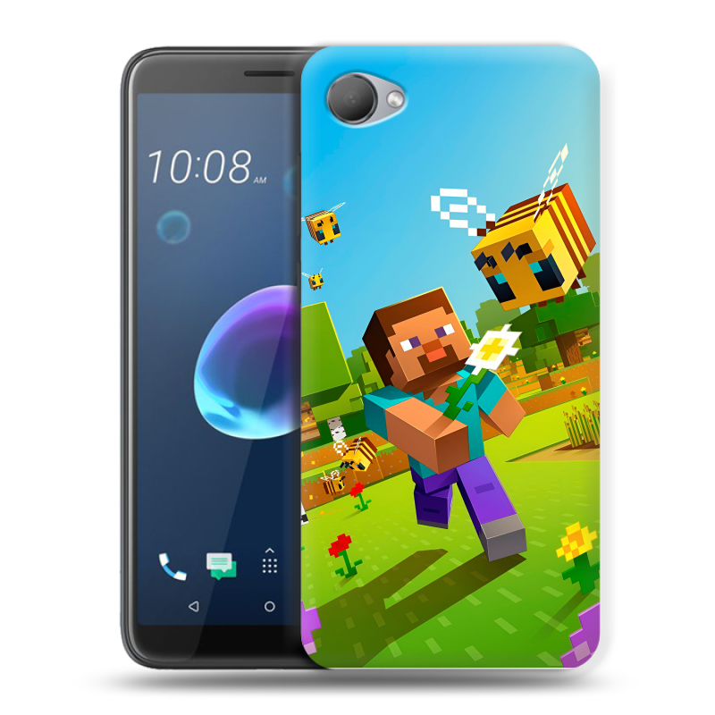 Пластиковый чехол на HTC Desire 12 с принтом Майнкрафт Minecraft Пластиковый чехол на HTC Desire 12 с принтом Майнкрафт Minecraft