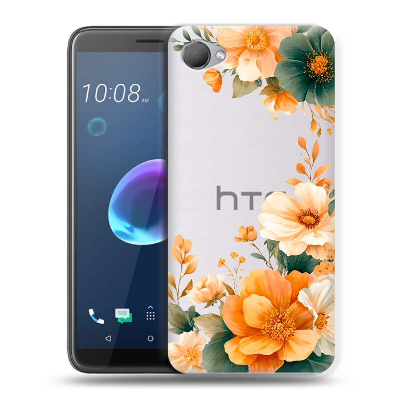 Пластиковый чехол на HTC Desire 12 с принтом Цветы принт Пластиковый чехол на HTC Desire 12 с принтом Цветы принт