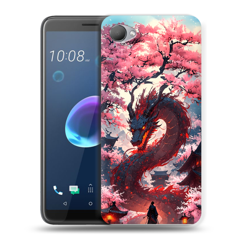 Пластиковый чехол на HTC Desire 12 с принтом Дракон Японский Пластиковый чехол на HTC Desire 12 с принтом Дракон Японский