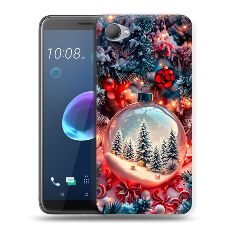 Силиконовый чехол на HTC Desire 12 с принтом Новый год Силиконовый чехол на HTC Desire 12 с принтом Новый год