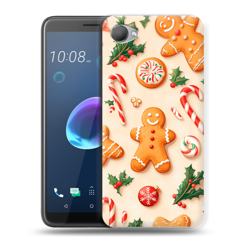 Силиконовый чехол на HTC Desire 12 с принтом Новый год Силиконовый чехол на HTC Desire 12 с принтом Новый год