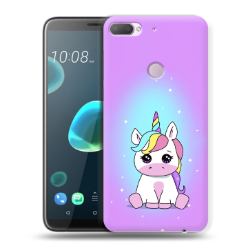 Силиконовый чехол на HTC Desire 12 Plus с принтом Единорог
