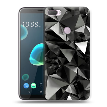Силиконовый чехол на HTC Desire 12 Plus с принтом Черные кристаллы