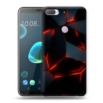 Силиконовый чехол на HTC Desire 12 Plus с принтом Яркие абстракции