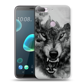 Силиконовый чехол на HTC Desire 12 Plus с принтом Волк