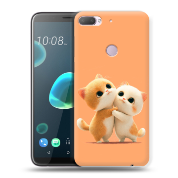 Силиконовый чехол на HTC Desire 12 Plus с принтом Милые котики Силиконовый чехол на HTC Desire 12 Plus с принтом Милые котики