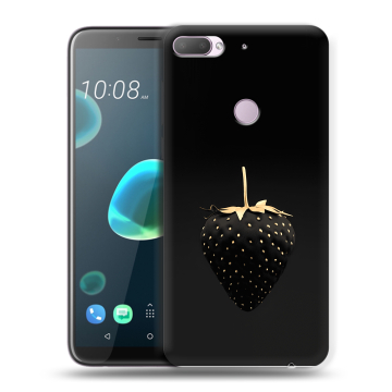 Силиконовый чехол на HTC Desire 12 Plus с принтом Черная клубника