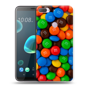 Силиконовый чехол на HTC Desire 12 Plus с принтом Конфеты