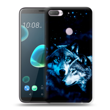 Силиконовый чехол на HTC Desire 12 Plus с принтом Волки Силиконовый чехол на HTC Desire 12 Plus с принтом Волки